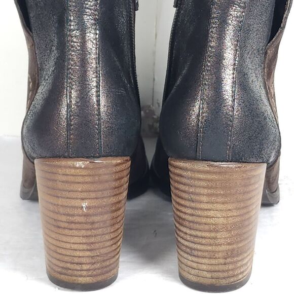 PAUL GREEN Women's Rockin US7,5-8 AU5,5 Brown Duede Leather Heel Ankle Booties - Picture 13 of 16